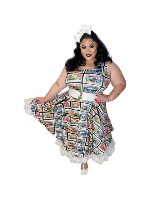 Plus size skater dress with pockets sale