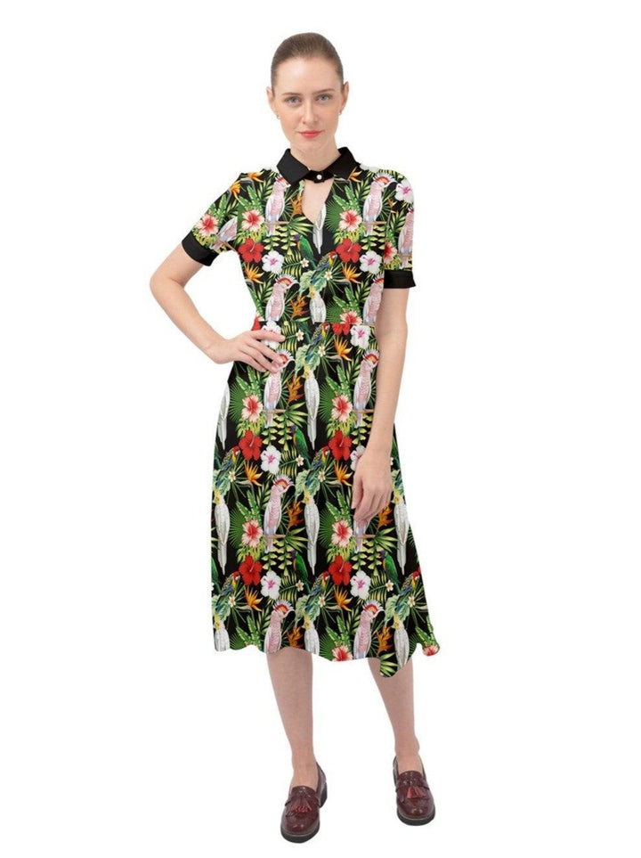 Parrots Ava 1940s Style Vintage Dress