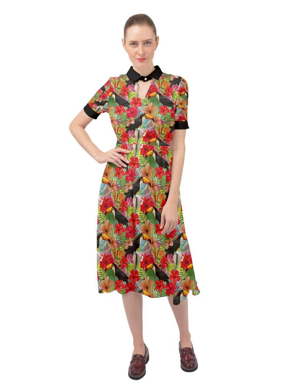 Toucans Ava 1940s Style Vintage Dress
